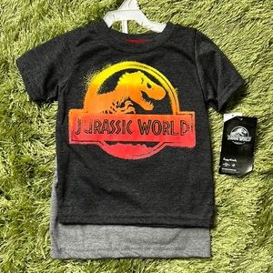 Jurassic World Boys Shirt Tank Top Dinosaur T-Rex Raptors NWT Park Roar TWO PACK